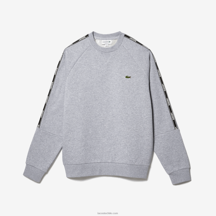 hombres Lacoste lomo gris cca sudadera de algodón N6XZ21246