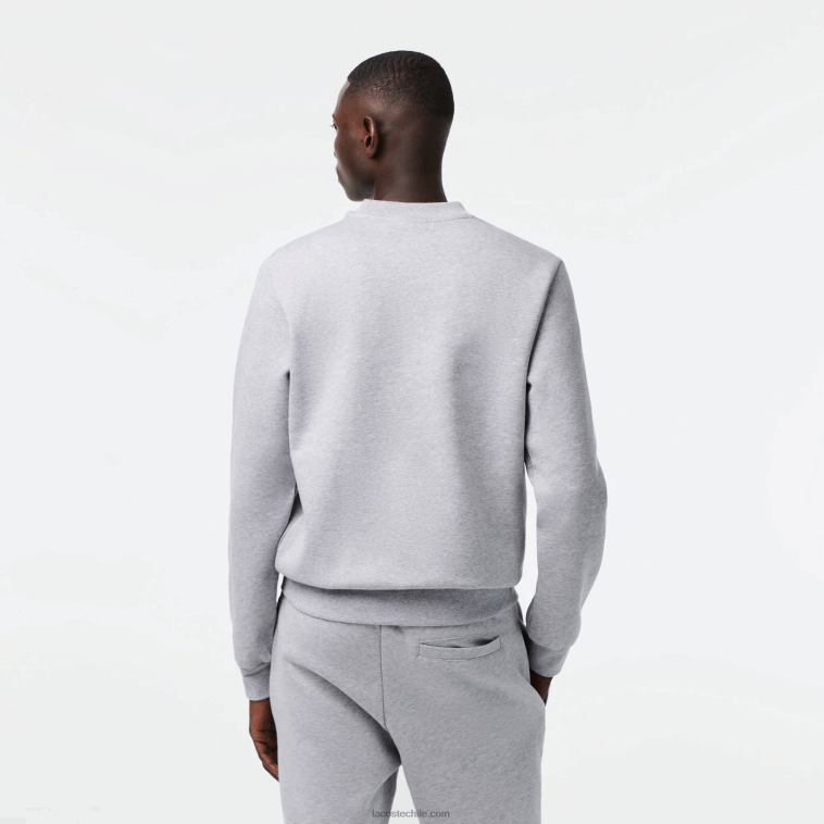 hombres Lacoste lomo gris cca sudadera de algodón orgánico peinado N6XZ2287