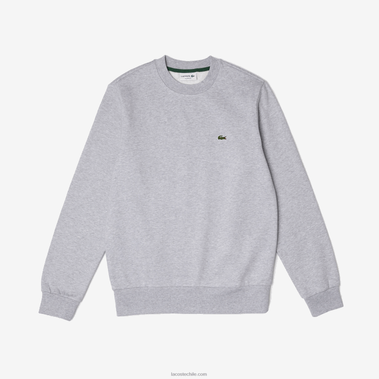 hombres Lacoste lomo gris cca sudadera de algodón orgánico peinado N6XZ2287