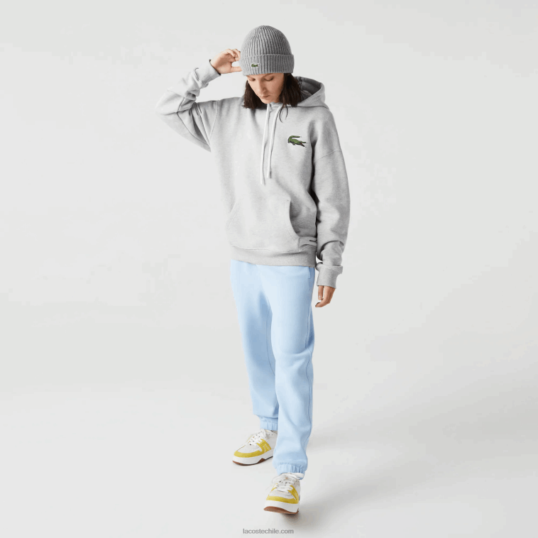 hombres Lacoste lomo gris cca sudadera holgada de algodón orgánico con capucha N6XZ2368