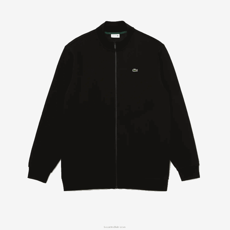 hombres Lacoste negro 031 Sudadera regular fit de algodón orgánico con cremallera - talla grande - talla grande N6XZ2293