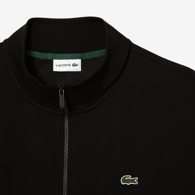 hombres Lacoste negro 031 Sudadera regular fit de algodón orgánico con cremallera - talla grande - talla grande N6XZ2293