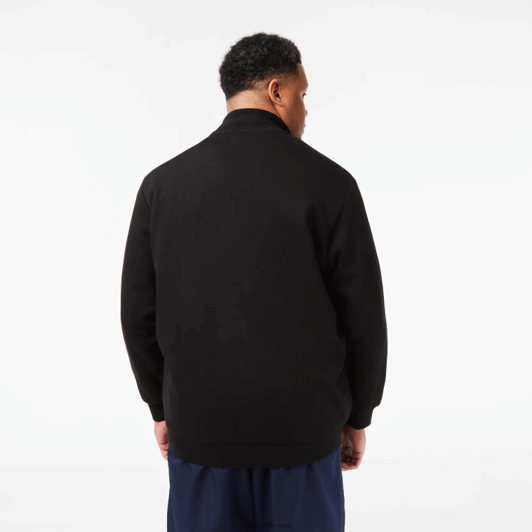 hombres Lacoste negro 031 Sudadera regular fit de felpa de algodón con cremallera - tallas grandes - grande N6XZ2340