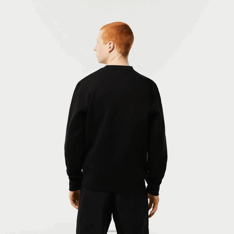 hombres Lacoste negro 031 sudadera de corte clásico con rayas del logo N6XZ2290