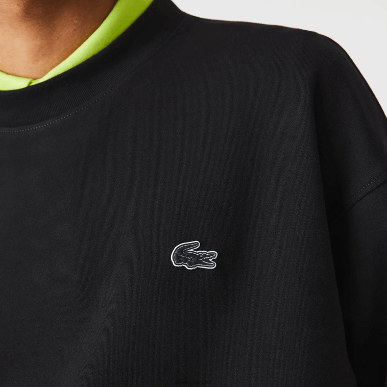 hombres Lacoste negro 031 sudadera holgada con estampado reflectante N6XZ2982