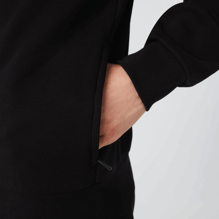 hombres Lacoste negro 031 sudadera regular fit de felpa cepillada con cremallera N6XZ21269