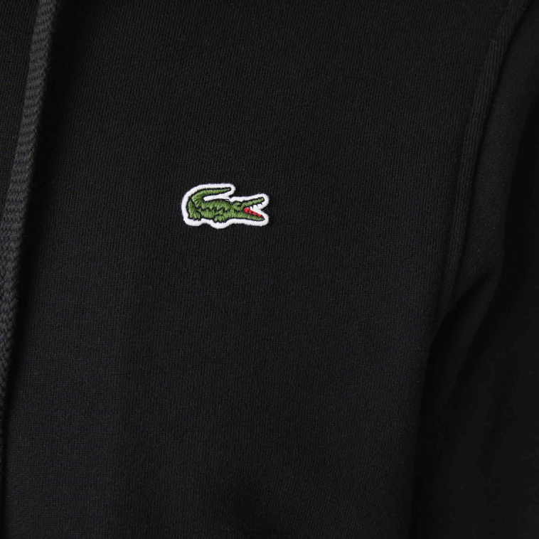 hombres Lacoste negro c31 sudadera con capucha deportiva ligera de dos materiales N6XZ2947
