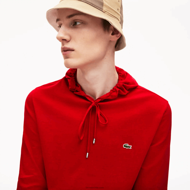 hombres Lacoste rojo 240 sudadera con capucha N6XZ2620
