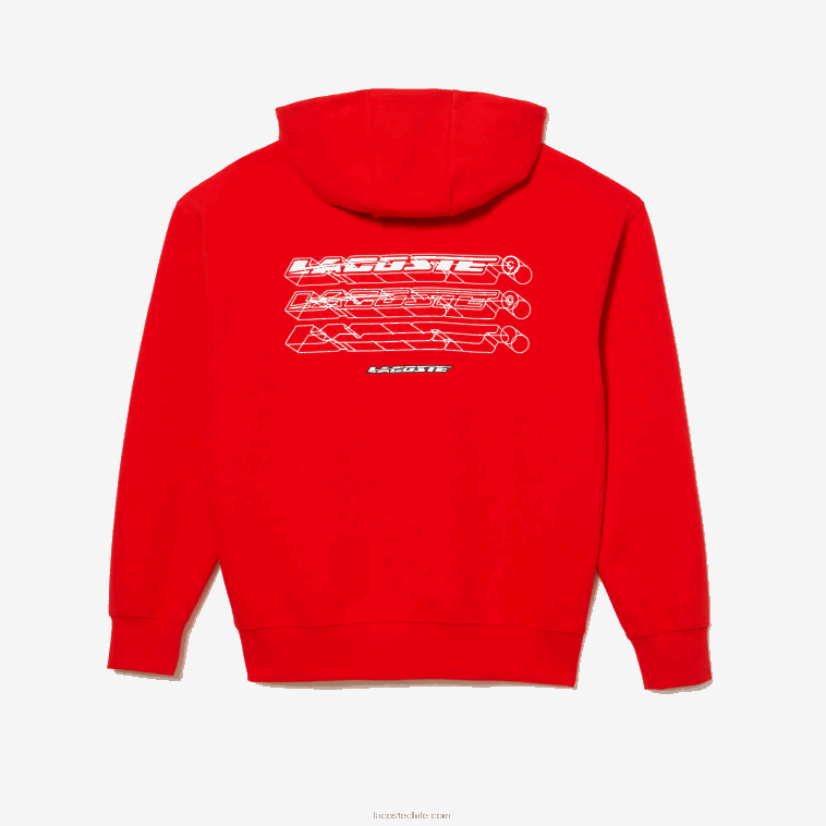 hombres Lacoste rojo s5h sudadera holgada reversible N6XZ2376