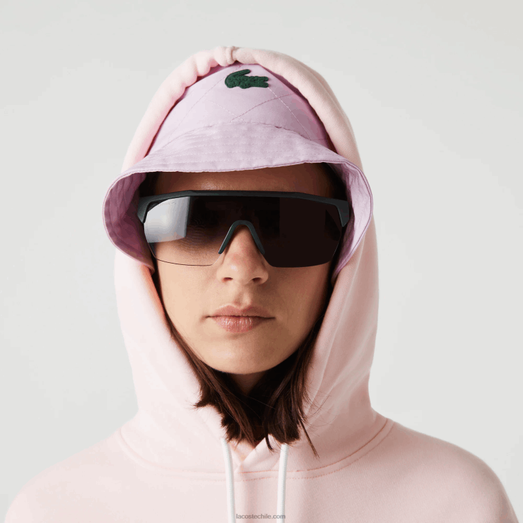 hombres Lacoste rosa claro t03 sudadera holgada de algodón orgánico con capucha N6XZ21158