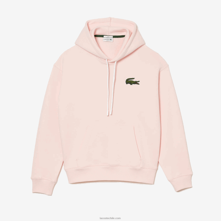hombres Lacoste rosa claro t03 sudadera holgada de algodón orgánico con capucha N6XZ21158