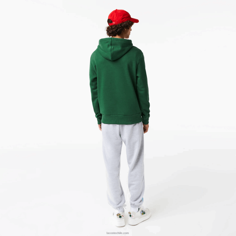 hombres Lacoste verde 132 sudadera con capucha y estampado de cómic N6XZ21132