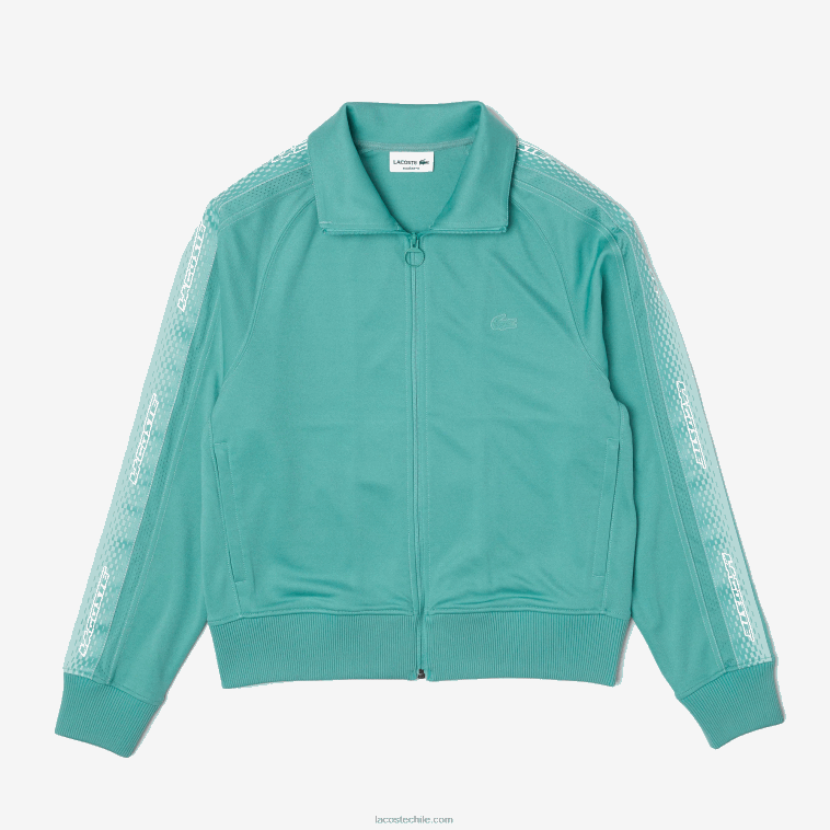 hombres Lacoste verde 3a4 sudadera regular fit de piqué con cremallera N6XZ230