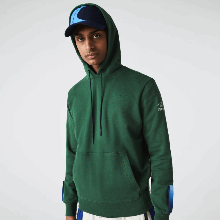 hombres Lacoste verde azul marino nl7 sudadera sport x theo curin de algodón orgánico N6XZ21123