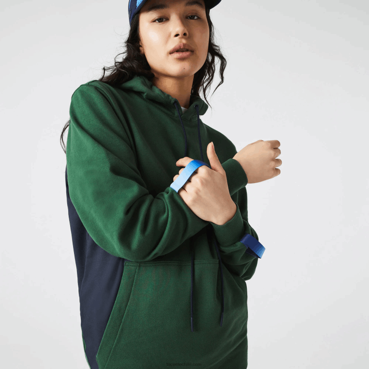 hombres Lacoste verde azul marino nl7 sudadera sport x theo curin de algodón orgánico N6XZ21123