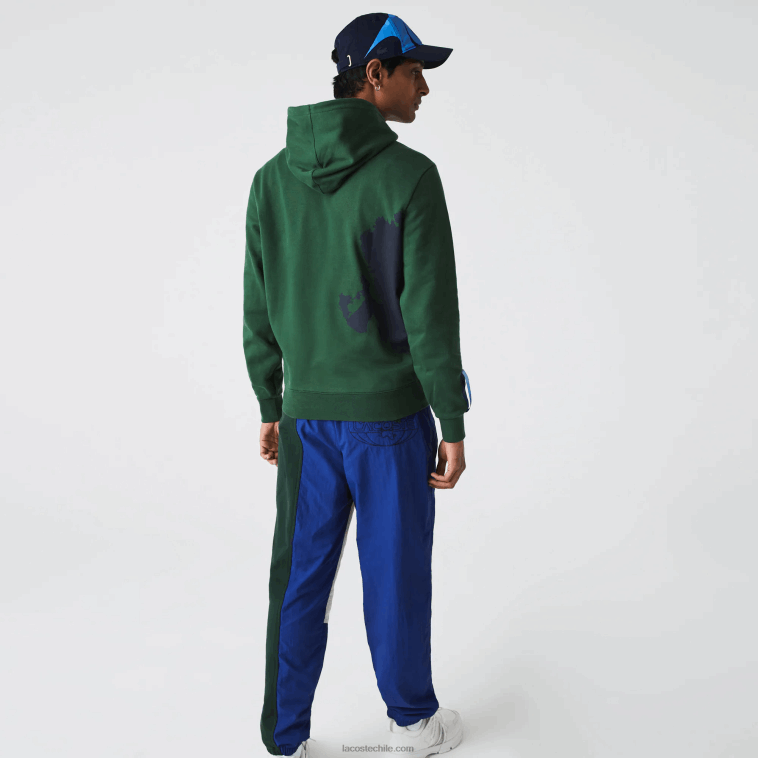hombres Lacoste verde azul marino nl7 sudadera sport x theo curin de algodón orgánico N6XZ21123