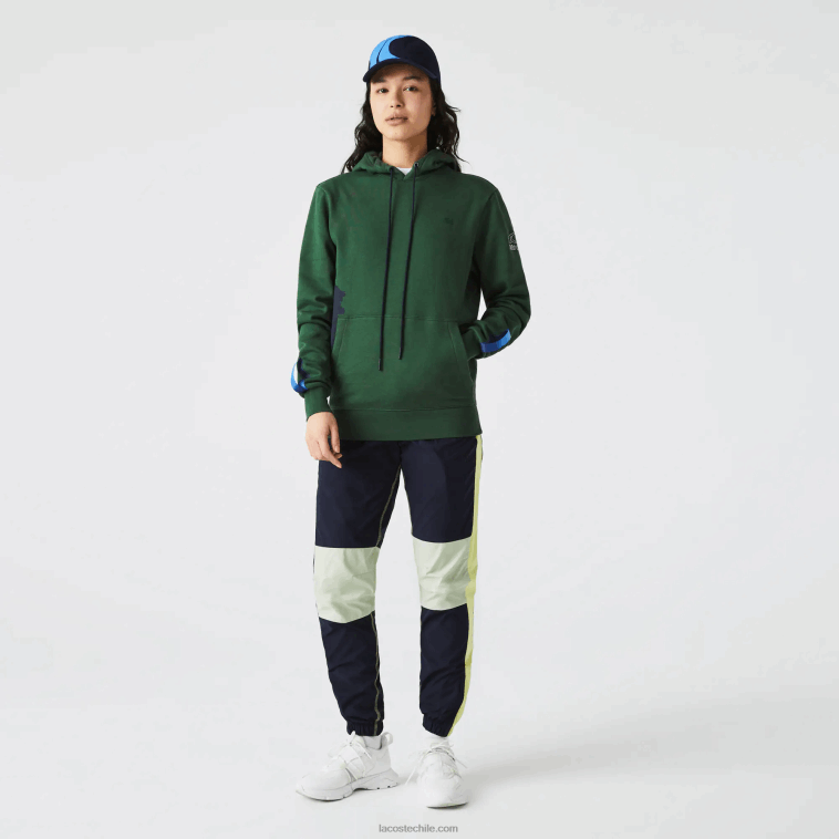 hombres Lacoste verde azul marino nl7 sudadera sport x theo curin de algodón orgánico N6XZ21123