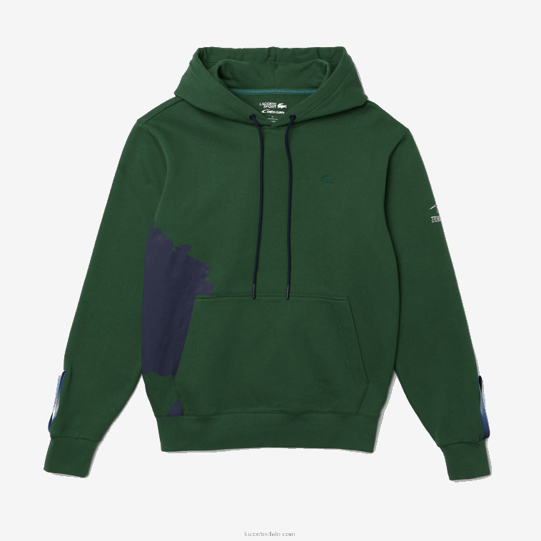 hombres Lacoste verde azul marino nl7 sudadera sport x theo curin de algodón orgánico N6XZ21123