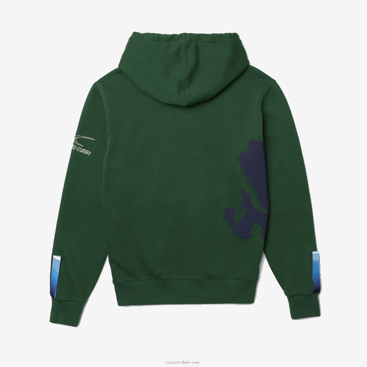 hombres Lacoste verde azul marino nl7 sudadera sport x theo curin de algodón orgánico N6XZ21123