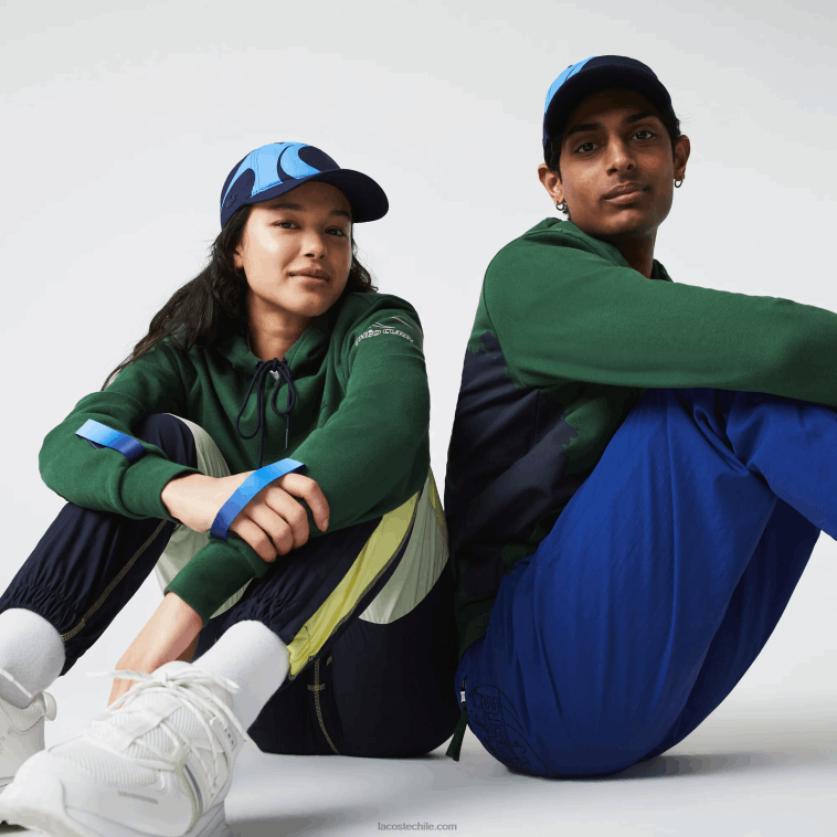 hombres Lacoste verde azul marino nl7 sudadera sport x theo curin de algodón orgánico N6XZ21123