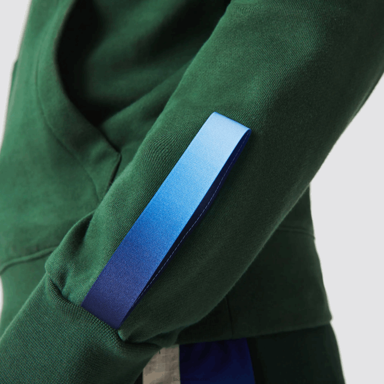hombres Lacoste verde azul marino nl7 sudadera sport x theo curin de algodón orgánico N6XZ21123