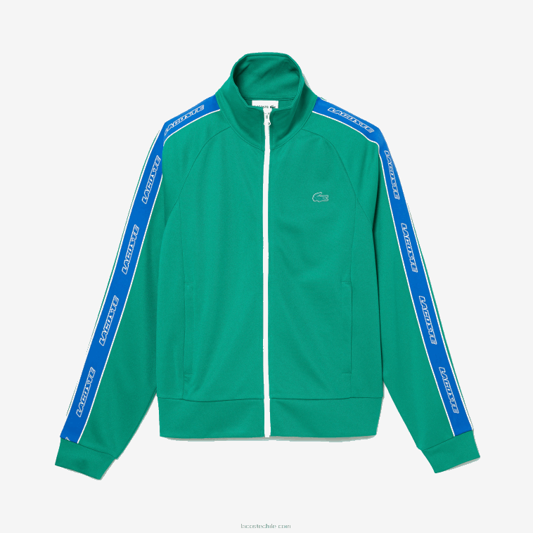 hombres Lacoste verde hd2 sudadera heritage con cuello alto y cremallera N6XZ21070