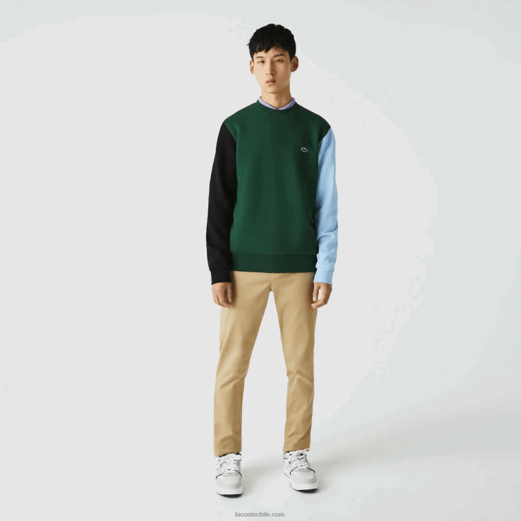 hombres Lacoste verde negro azul ug6 sudadera de felpa cepillada N6XZ21096