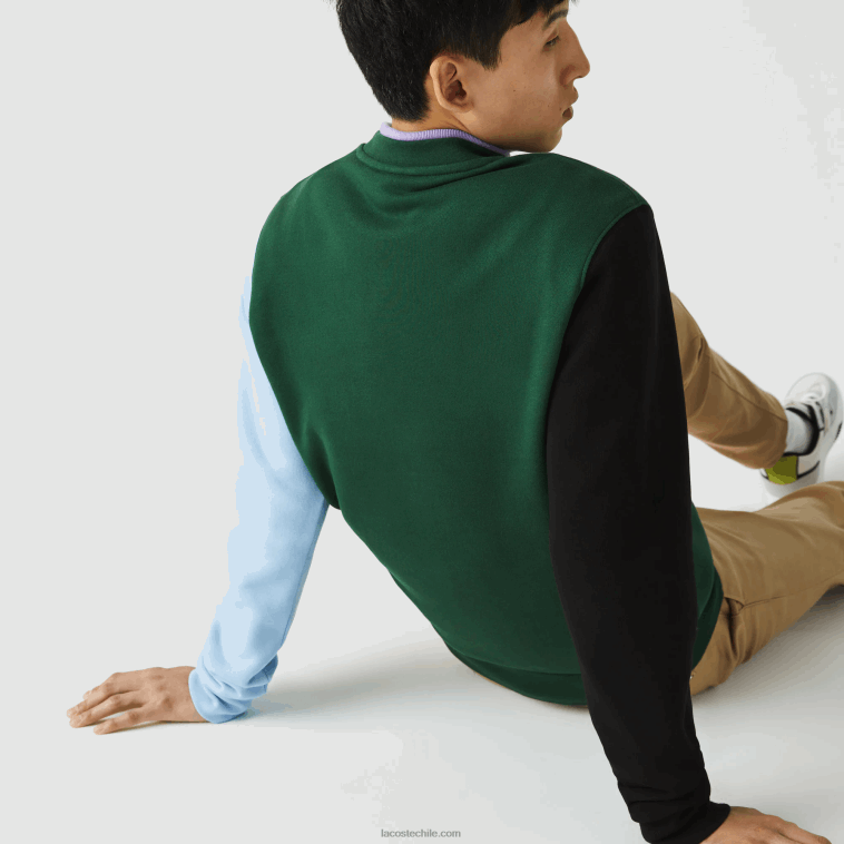 hombres Lacoste verde negro azul ug6 sudadera de felpa cepillada N6XZ21096