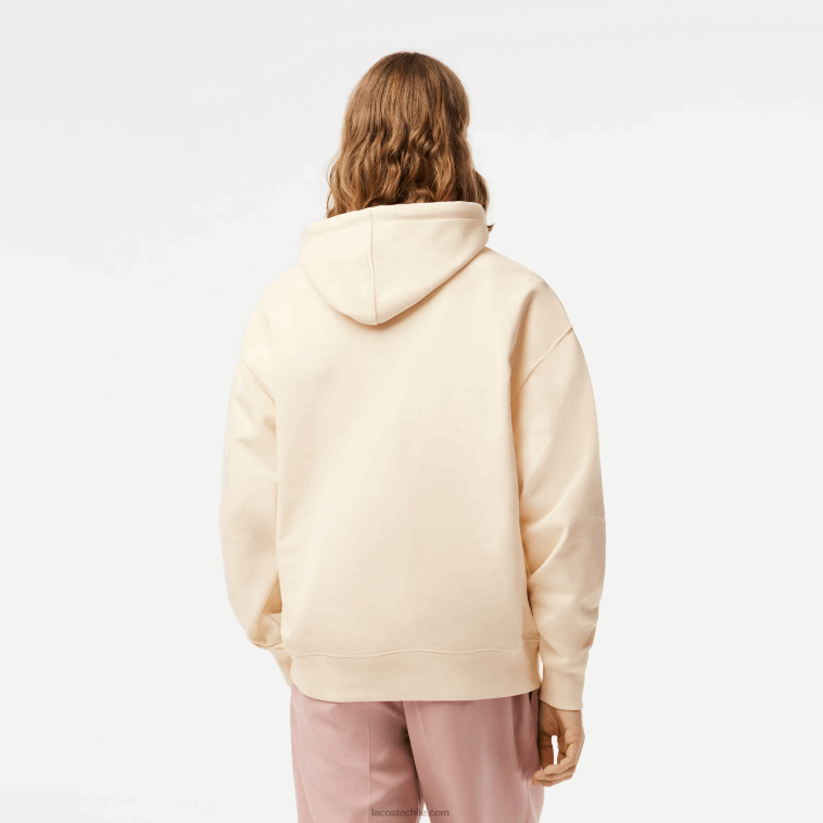 hombres Lacoste xfj blanco sudadera con capucha y corte holgado N6XZ2334