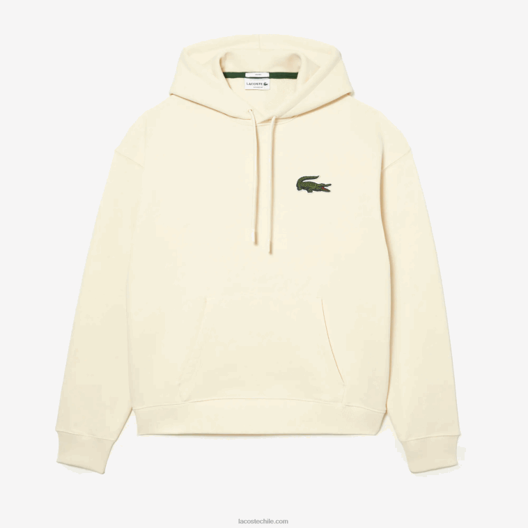 hombres Lacoste xfj blanco sudadera holgada de algodón orgánico con capucha N6XZ2365