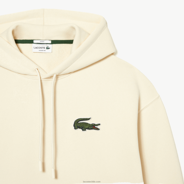 hombres Lacoste xfj blanco sudadera holgada de algodón orgánico con capucha N6XZ2365