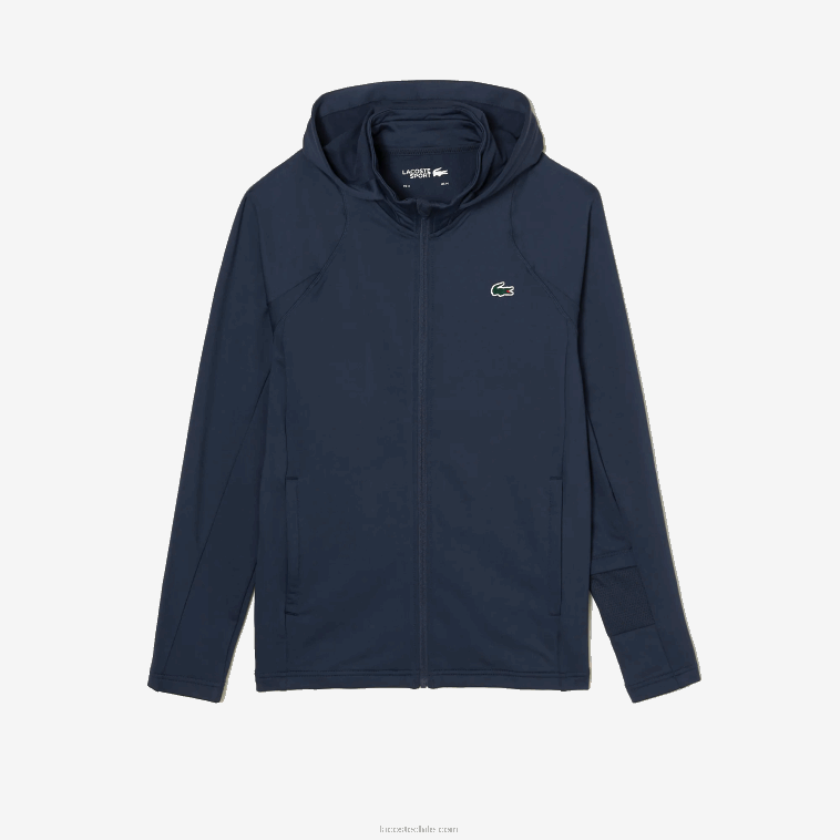 hombres Lacoste xie azul sudadera deportiva con cremallera y cuello alto N6XZ2335