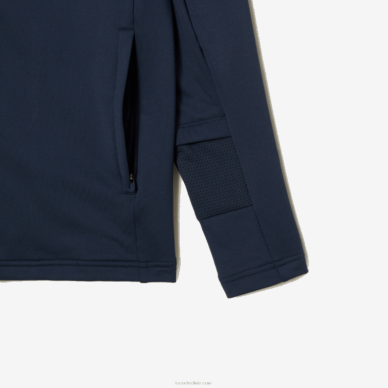 hombres Lacoste xie azul sudadera deportiva con cremallera y cuello alto N6XZ2335