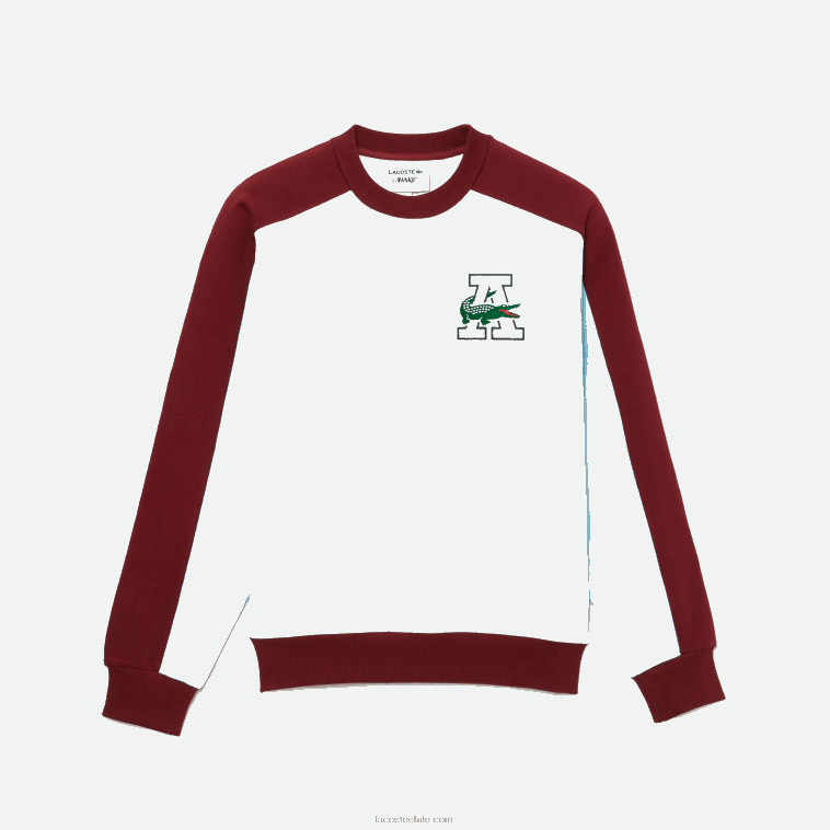 hombresblanco burdeos nfb sudadera lacoste x wake ny de algodón con diseño colour block N6XZ21183