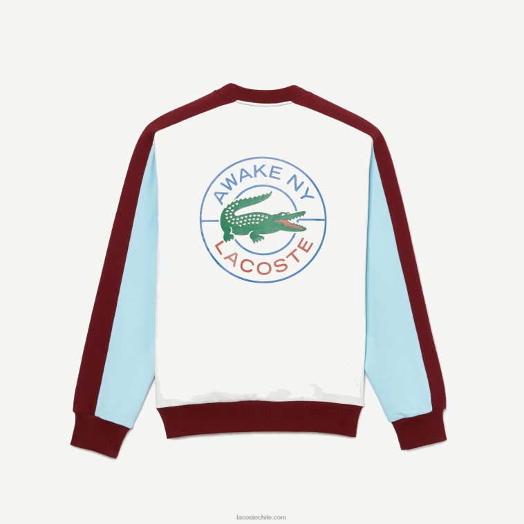 hombresblanco burdeos nfb sudadera lacoste x wake ny de algodón con diseño colour block N6XZ21183