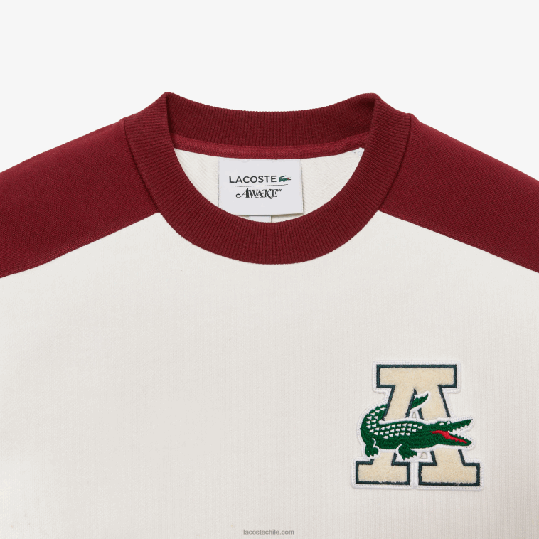 hombresblanco burdeos nfb sudadera lacoste x wake ny de algodón con diseño colour block N6XZ21183