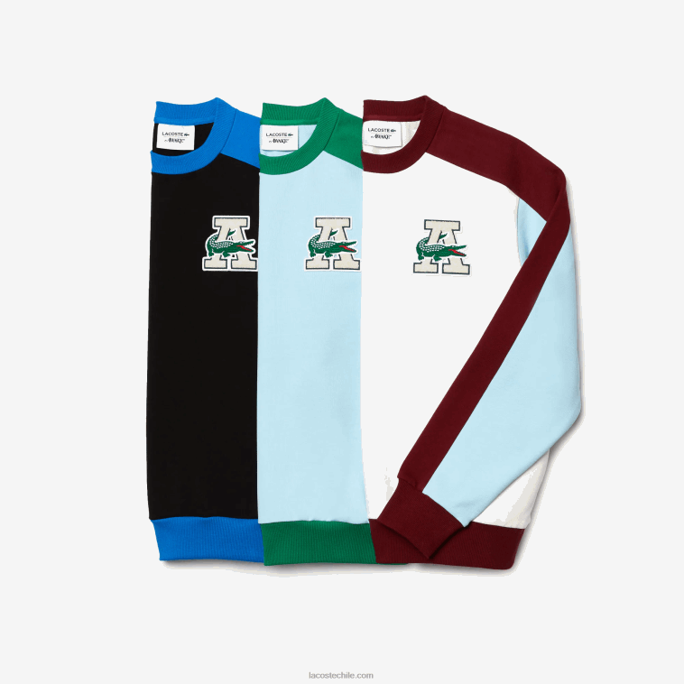 hombresblanco burdeos nfb sudadera lacoste x wake ny de algodón con diseño colour block N6XZ21183