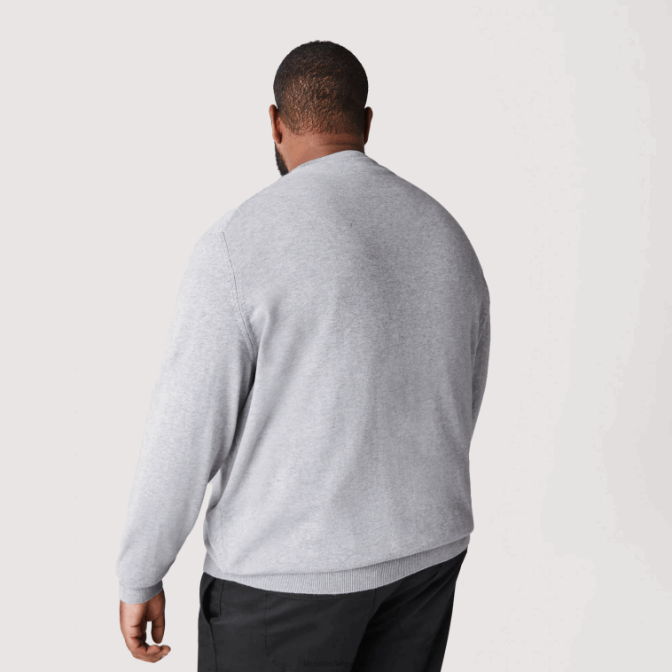 hombres Lacoste lomo gris cca jersey de algodón orgánico con cuello de pico N6XZ21568
