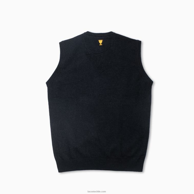 hombres Lacoste negro 031 chaleco de cachemira N6XZ21543