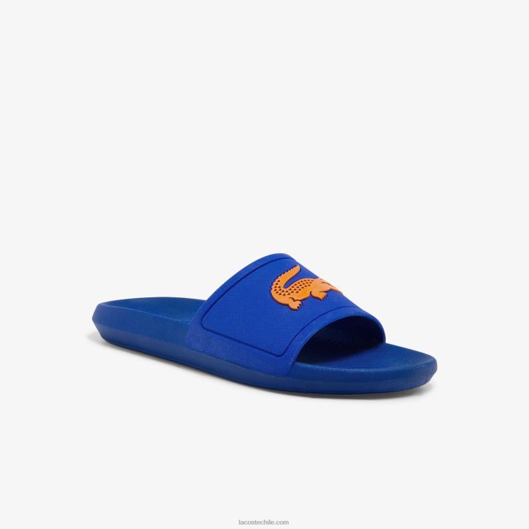 hombres Lacoste azul naranja ba1 chanclas de goma de cocodrilo N6XZ21915