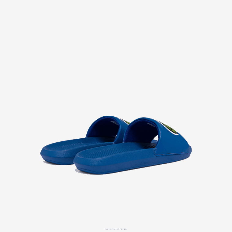 hombres Lacoste azul verde bg3 chanclas sintéticas de cocodrilo con tira del logo N6XZ21773