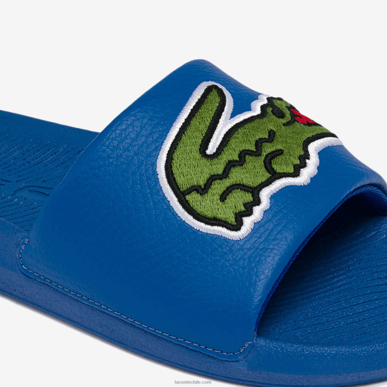 hombres Lacoste azul verde bg3 chanclas sintéticas de cocodrilo con tira del logo N6XZ21773