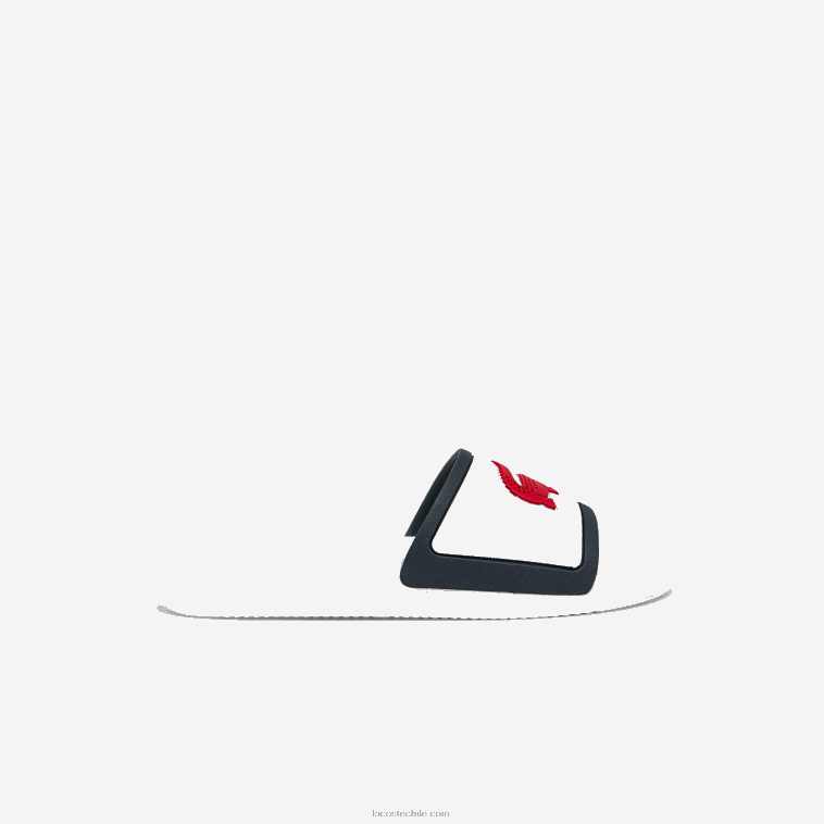 hombres Lacoste blanco/azul marino y rojo 407 chanclas sintéticas con correa de caucho de cocodrilo N6XZ21849 hombres Lacoste blanco/azul marino y rojo 407 chanclas sintéticas con correa de caucho de cocodrilo N6XZ21849
