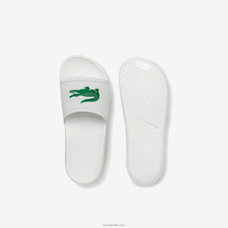 hombres Lacoste blanco/verde 082 chanclas sintéticas repelentes al agua croco N6XZ21819