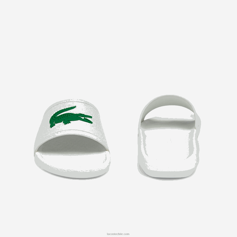 hombres Lacoste blanco/verde 082 chanclas sintéticas repelentes al agua croco N6XZ21819