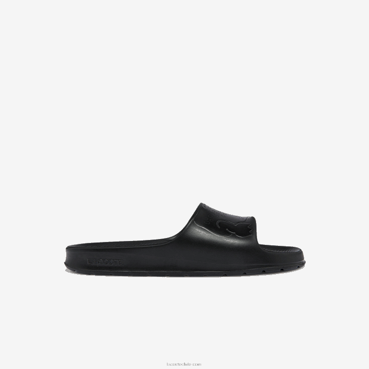 hombres Lacoste negro 02h chanclas de piel sintética croco 2.0 con correa del logo N6XZ21831 hombres Lacoste negro 02h chanclas de piel sintética croco 2.0 con correa del logo N6XZ21831