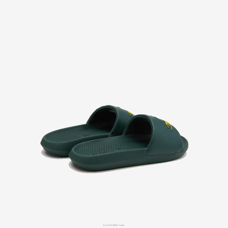 hombres Lacoste verde 1m8 chanclas sintéticas de cocodrilo N6XZ21762