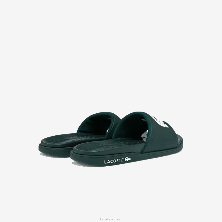 hombres Lacoste verde oscuro blanco 2d2 chanclas croco dualiste con correa sintética y logo N6XZ21764