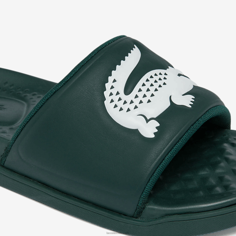hombres Lacoste verde oscuro blanco 2d2 chanclas croco dualiste con correa sintética y logo N6XZ21764