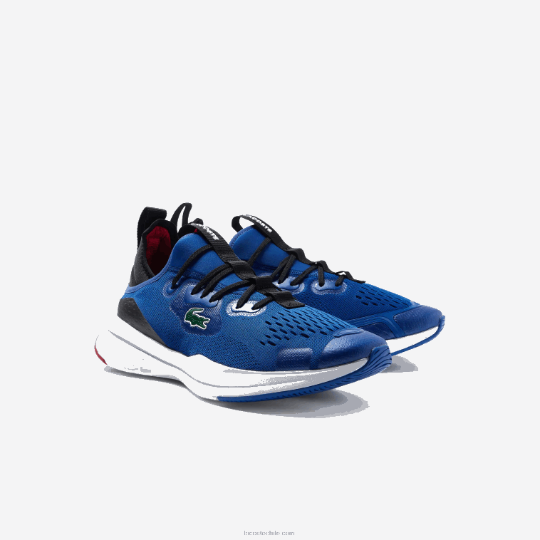 hombres Lacoste azul blanco 221 zapatillas deportivas run spin comfort de tejido en contraste de color N6XZ21882